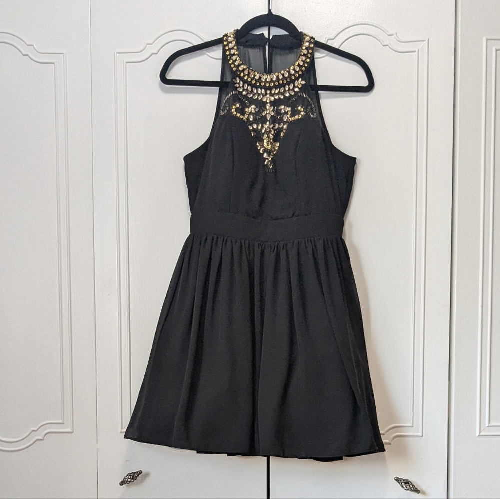 Windsor Black Mini Chic and Modern Prom Homecoming Dress Size7/8
